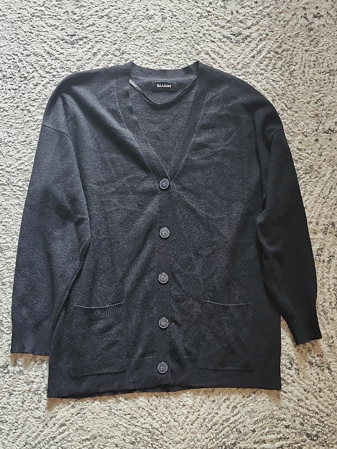 Naadam Luxe Cashmere Grandpa Cardigan In Black Size Large